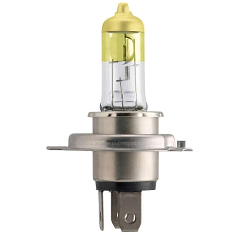 Лампа галогенная Philips H4 12V- 60/55W (P43t) (белый свет-оттенок желтого в рефлекторной фаре) Color Vision (2шт), 12342CVPYS2