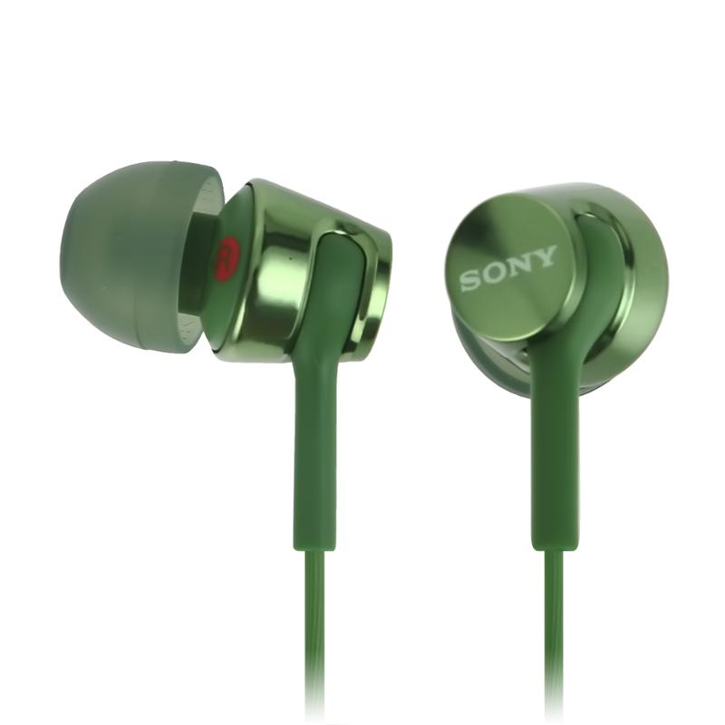 Наушники Sony MDR-EX155AP зеленый с микрофоном